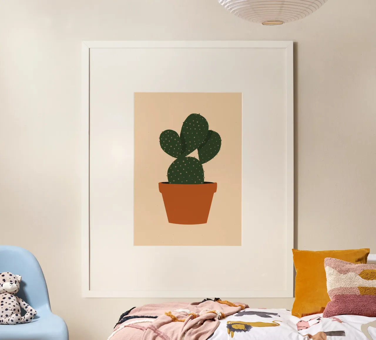 Cactus in Terracotta Pot poster con telaio in alluminio da Jose