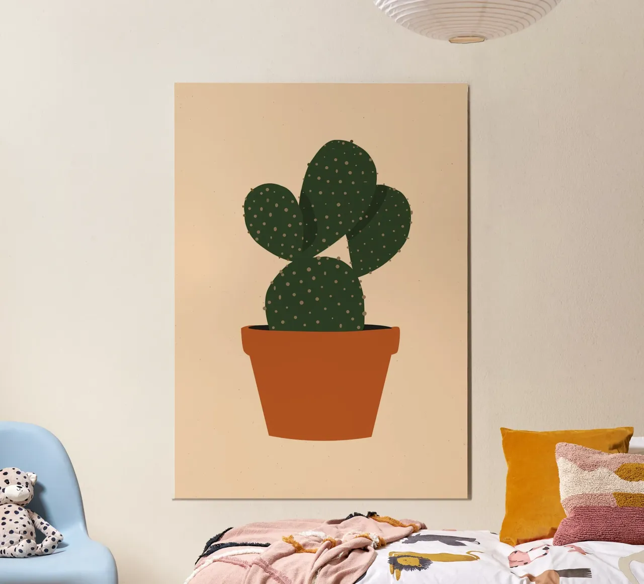 Cactus in Terracotta Pot poster con telaio in alluminio da Jose