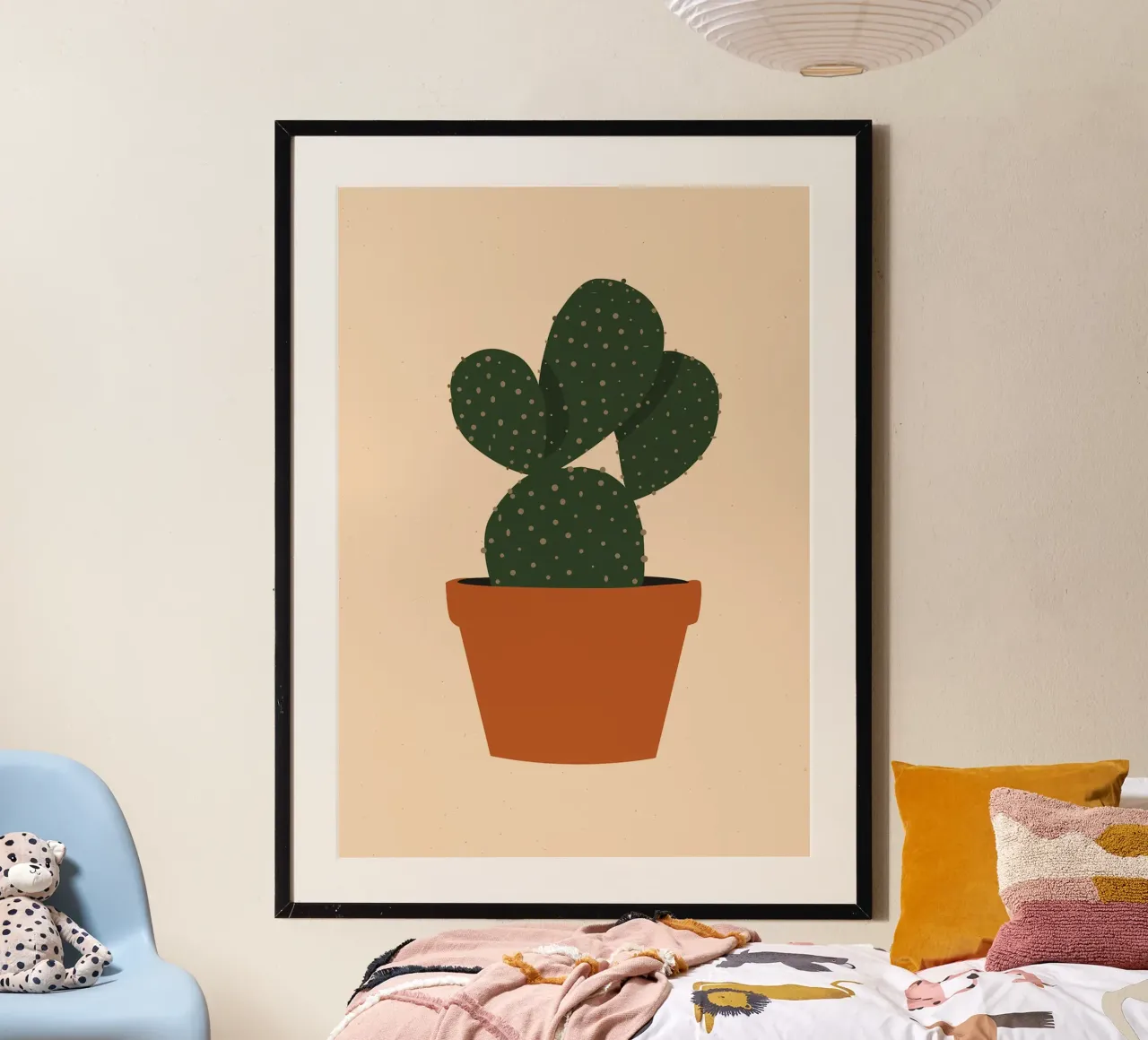 Cactus in Terracotta Pot poster con telaio in alluminio da Jose