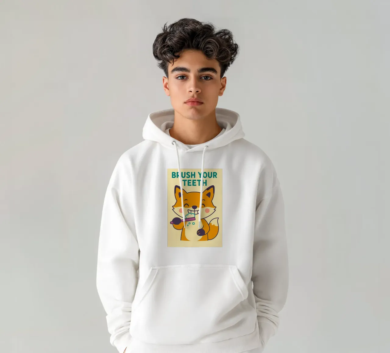 spazzola sorriso ruggito felpa con cappuccio da mompunks
