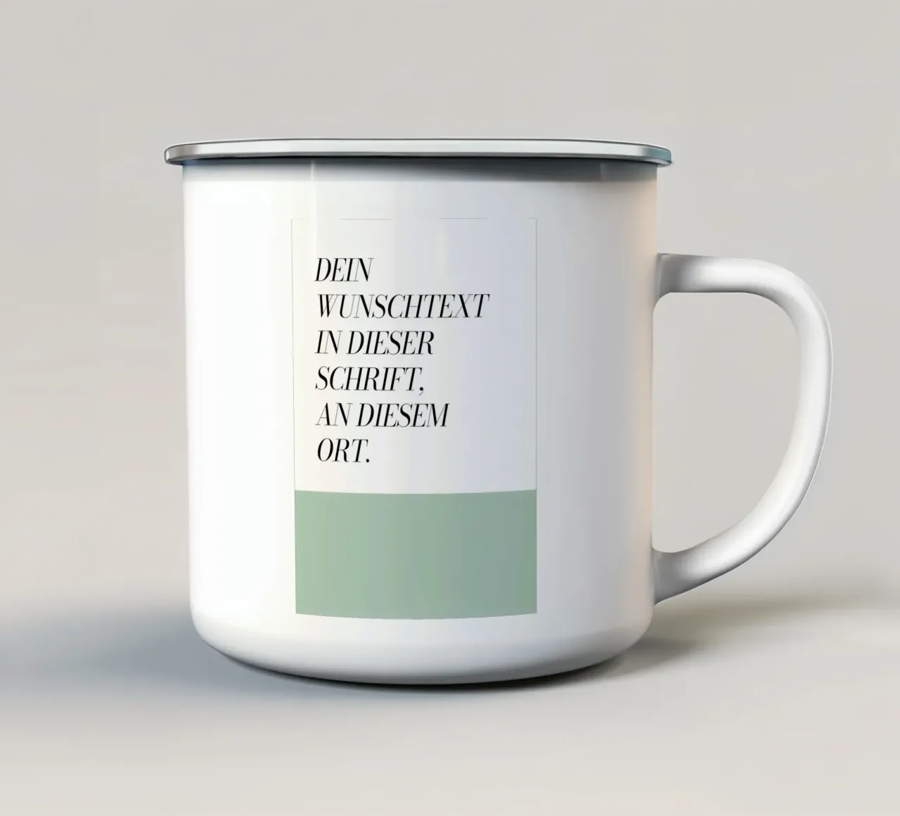 Wunschtext - geometrisch grün tazza in smalto da WORTSPIEL