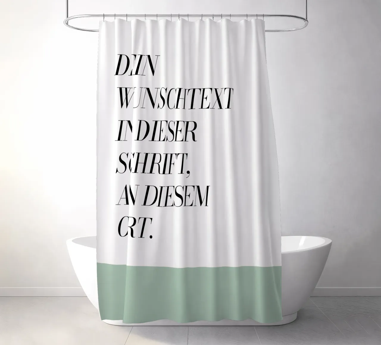 Wunschtext - geometrisch grün douchegordijn van WORTSPIEL