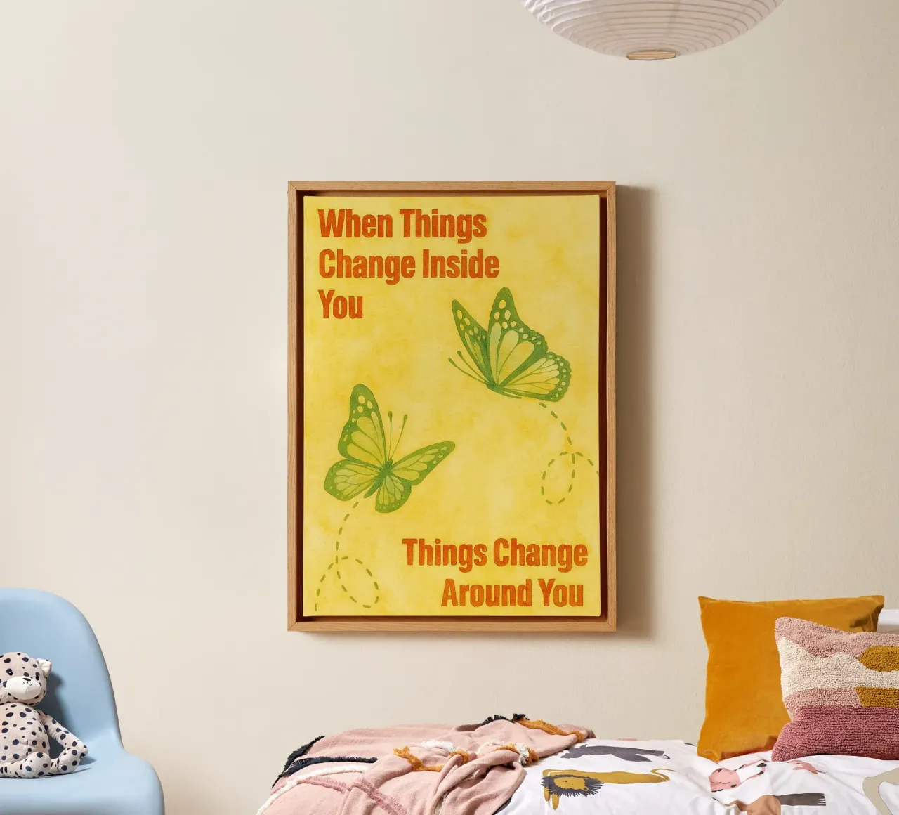 borstel glimlach brullen canvas met Baklijst van mompunks