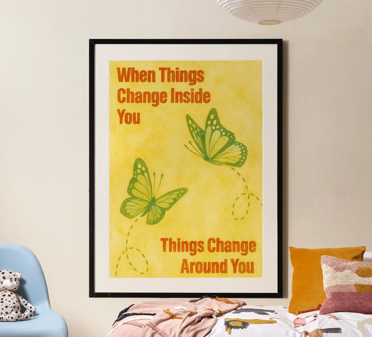 spazzola sorriso ruggito poster con telaio in alluminio da mompunks