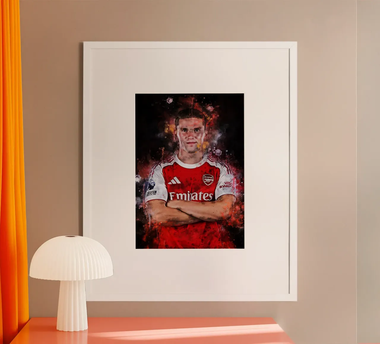 Viktor Gyokeres Arsenal poster con telaio in legno da MasterInkArt