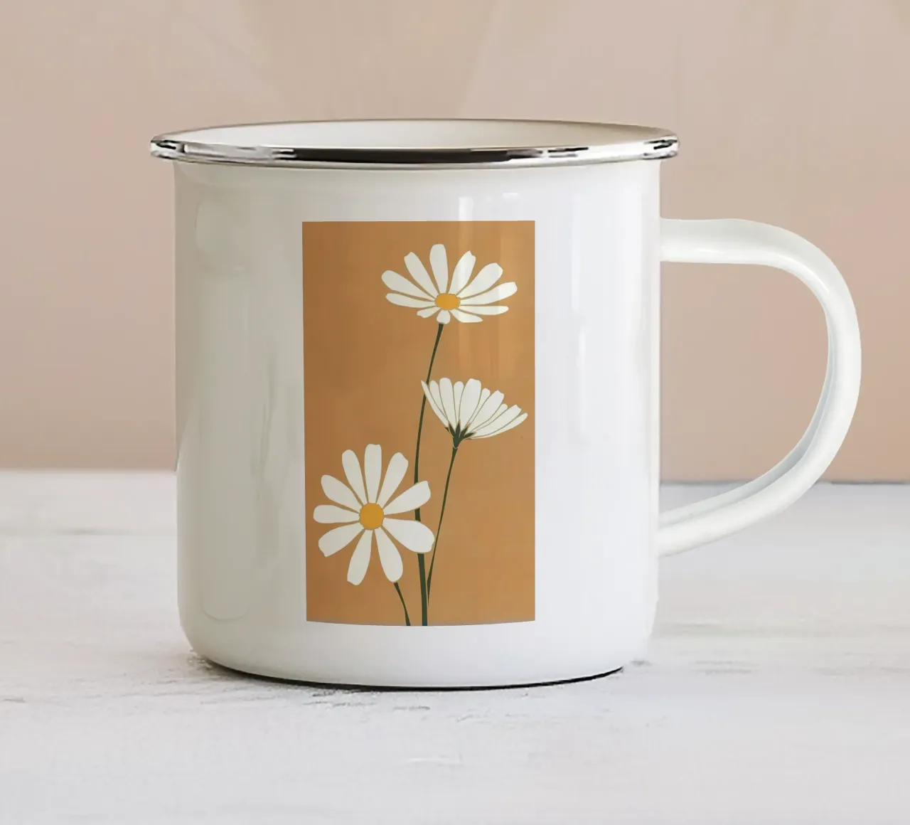 Fiori di margherita tazza in smalto da Jose