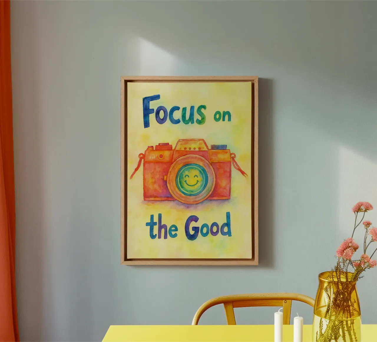 camera painting canvas with Floater frame by mompunks