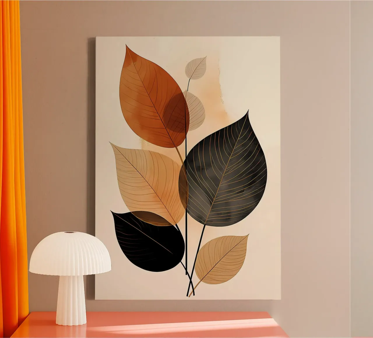 Abstract Botanisch canvas met Baklijst van Jose