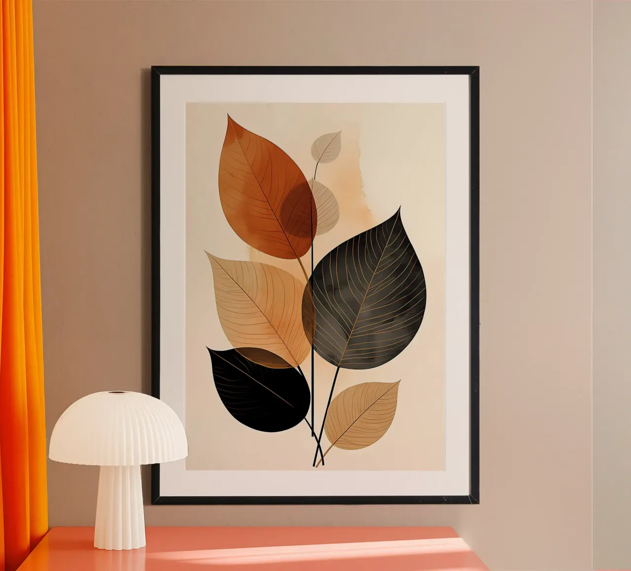 Botanico astratto poster con telaio in alluminio da Jose