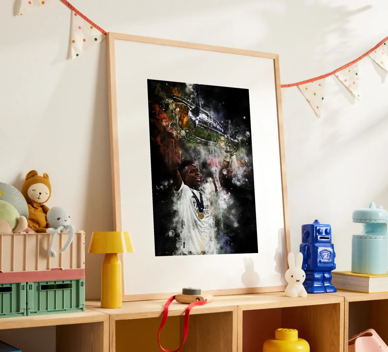 Vinícius Júnior Real Madrid poster con telaio in plastica da MasterInkArt