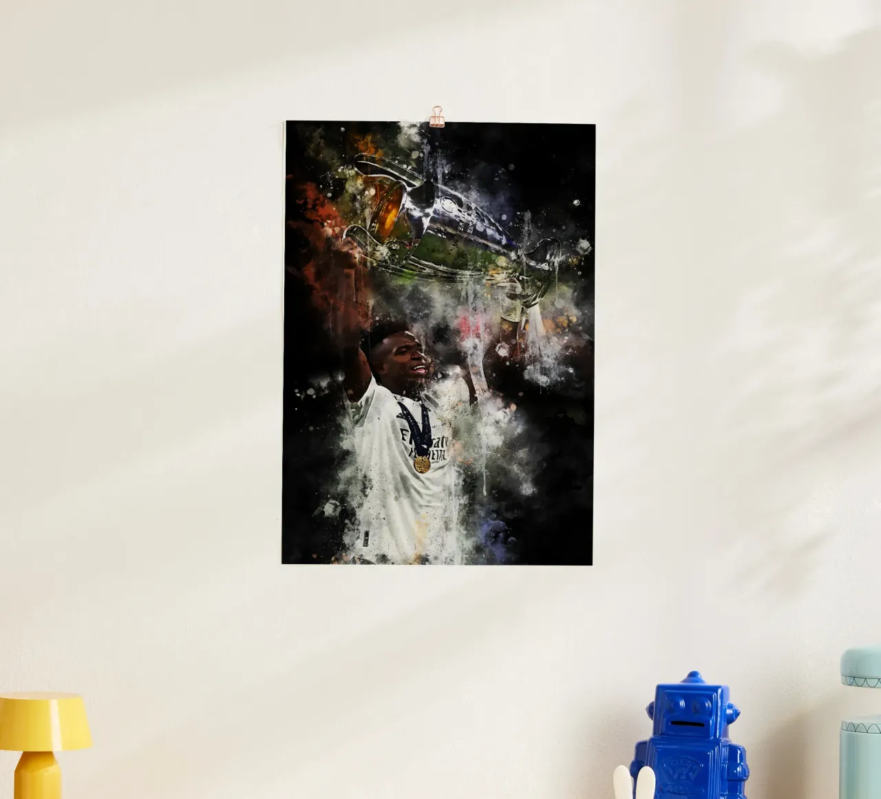 Vinícius Júnior Real Madrid poster con telaio in plastica da MasterInkArt