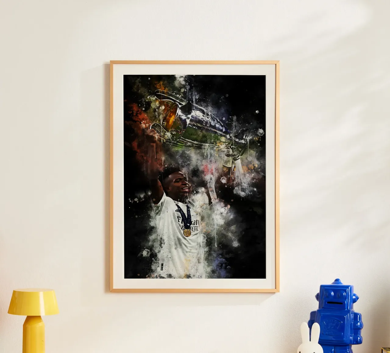 Vinícius Júnior Real Madrid poster con telaio in plastica da MasterInkArt