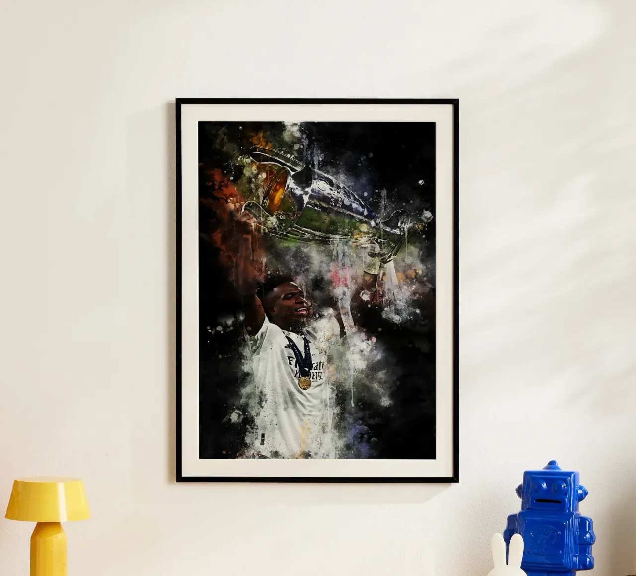 Vinícius Júnior Real Madrid poster con telaio in plastica da MasterInkArt