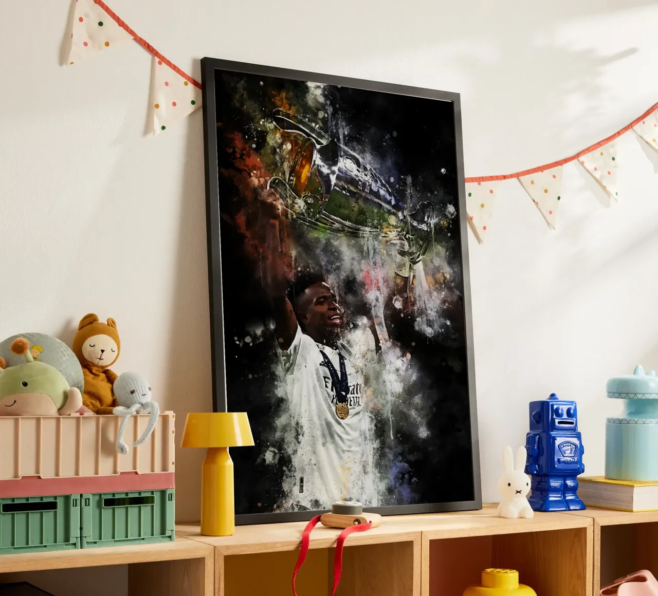 Vinícius Júnior Real Madrid poster con telaio in plastica da MasterInkArt