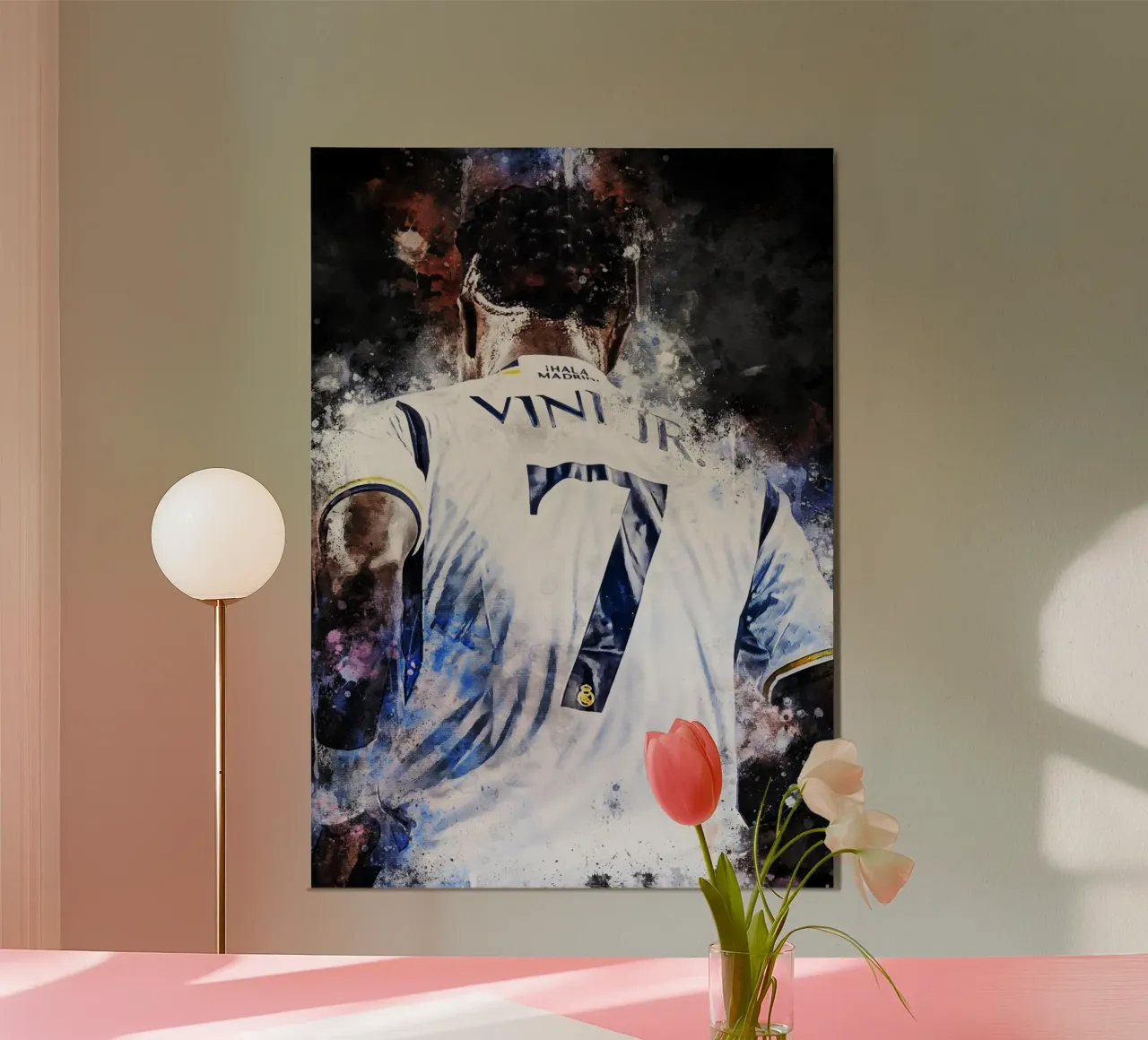 Vinícius Júnior Real Madrid poster con telaio in plastica da MasterInkArt