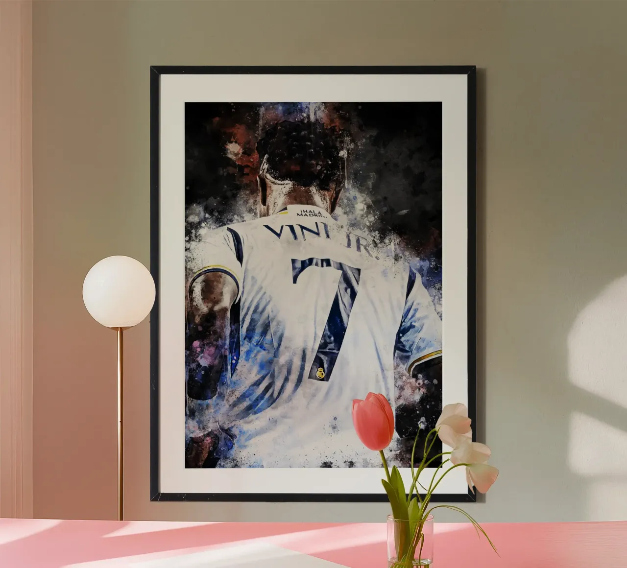 Vinícius Júnior Real Madrid poster con telaio in plastica da MasterInkArt