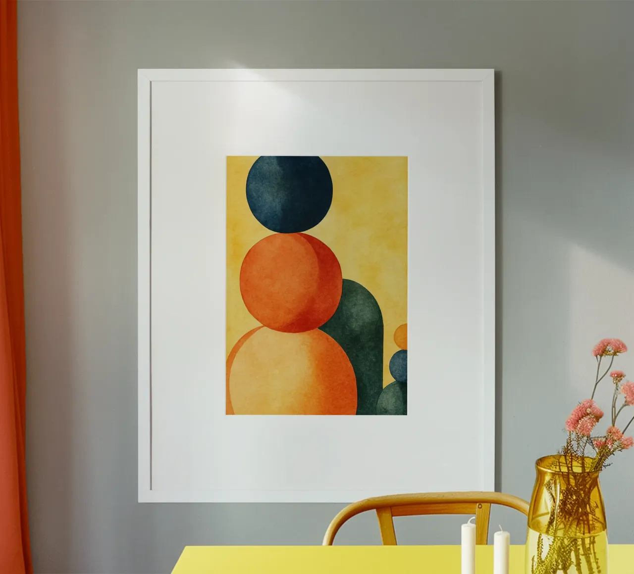 pittura corallina colorata poster con telaio in alluminio da mompunks