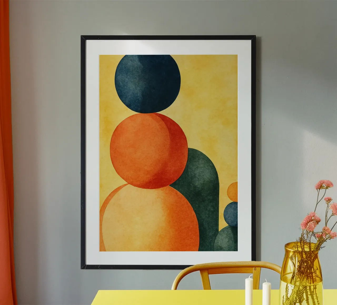 pittura corallina colorata poster con telaio in alluminio da mompunks