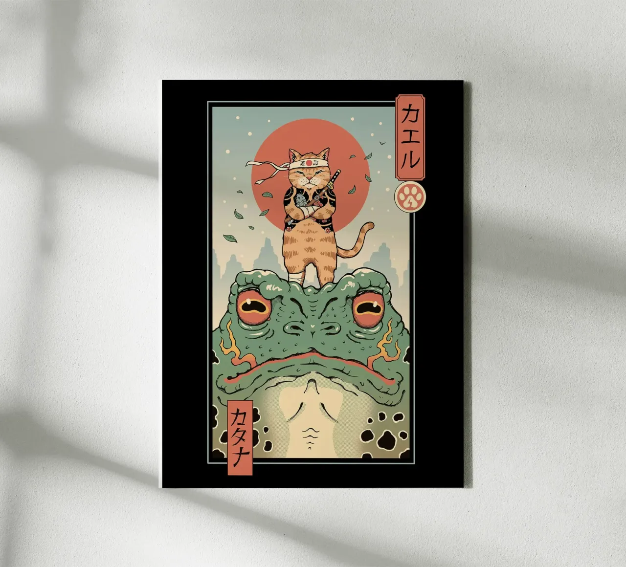 Catana and the Big Frog canvas with Floater frame by Junior Harrington