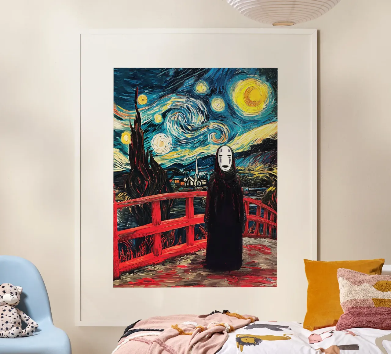 Kaonashi Van Gogh poster con telaio in alluminio da Junior Harrington
