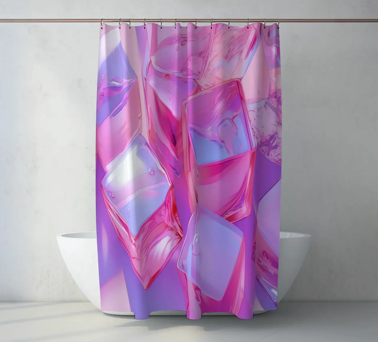 Pink Ice Cubes Duschvorhang von treechild
