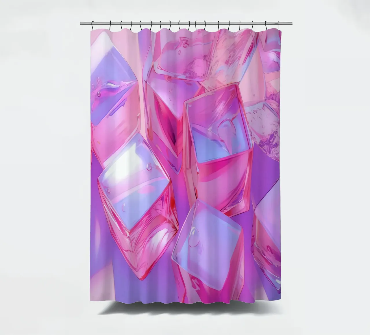 Pink Ice Cubes Duschvorhang von treechild