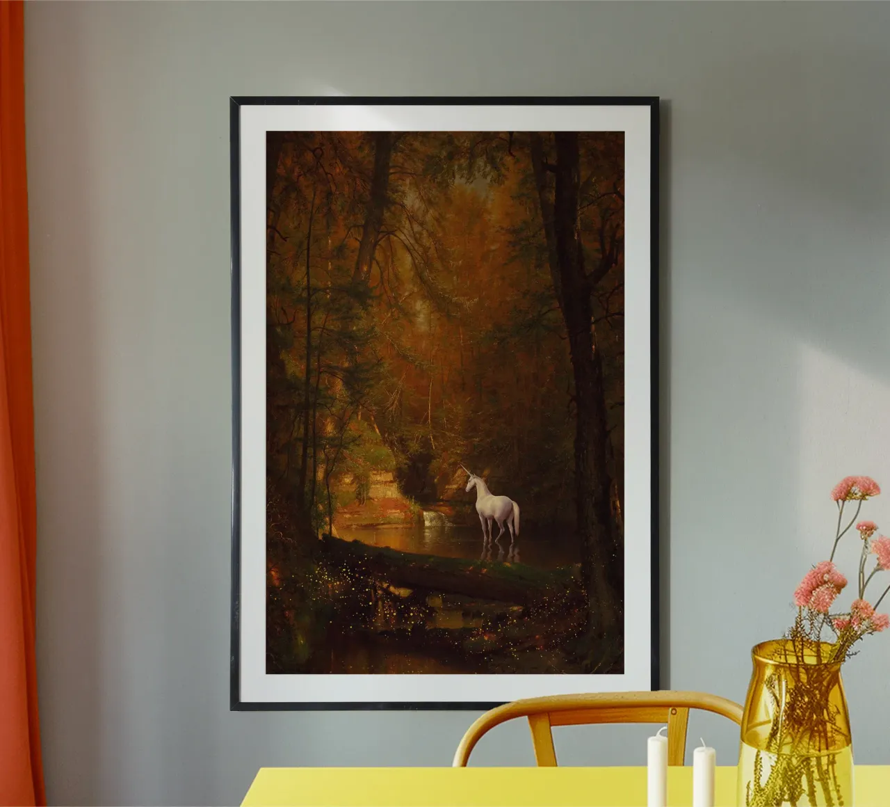 L'ultimo Unicorno poster con telaio in legno da Junior Harrington