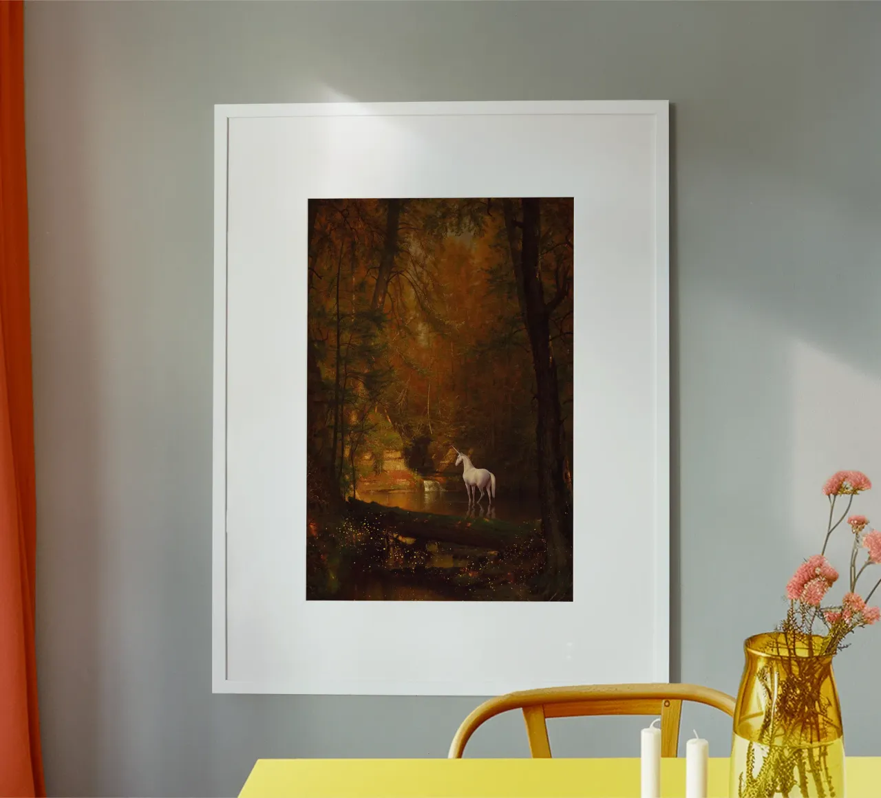 L'ultimo Unicorno poster con telaio in legno da Junior Harrington