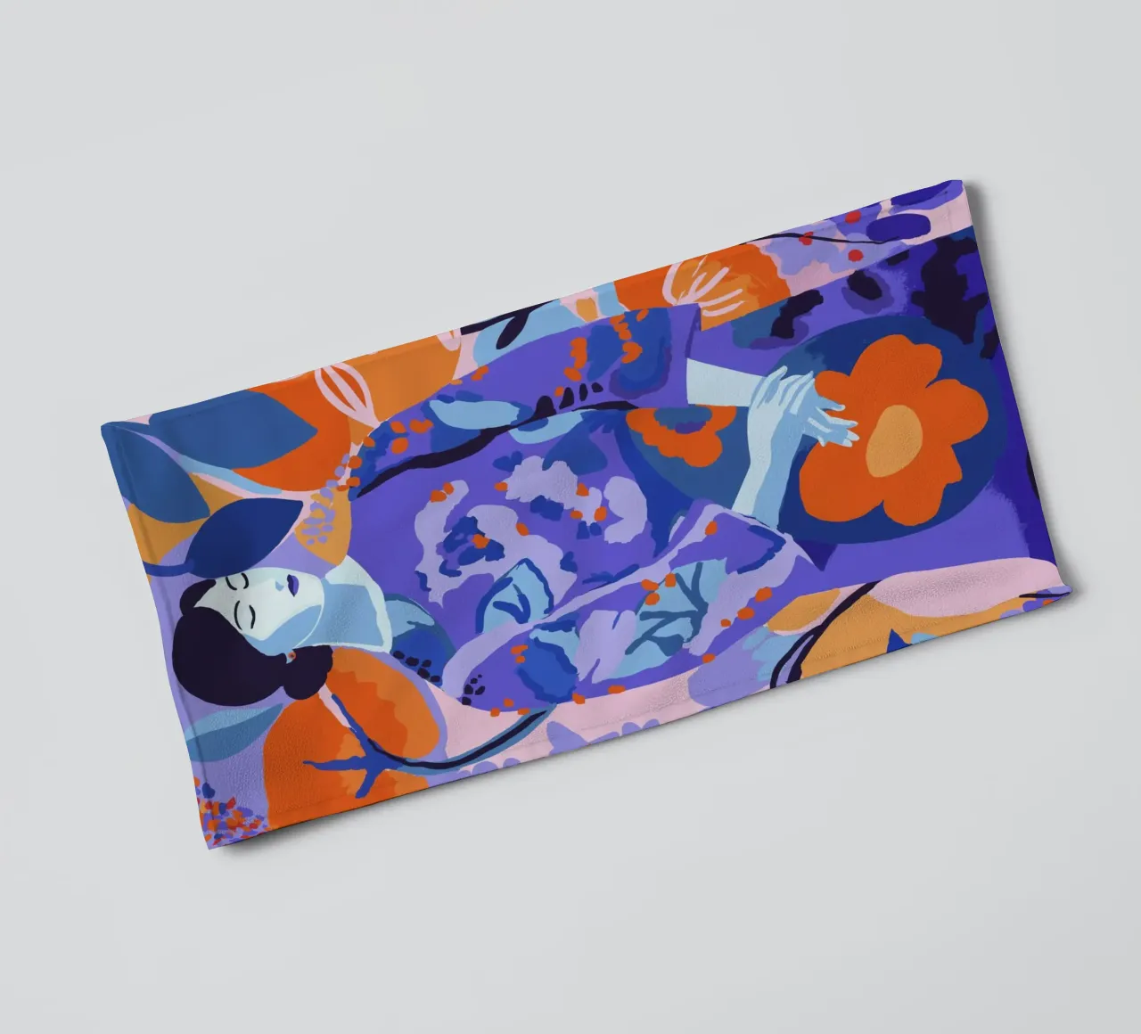 Woman In Flower Garden towel by treechild