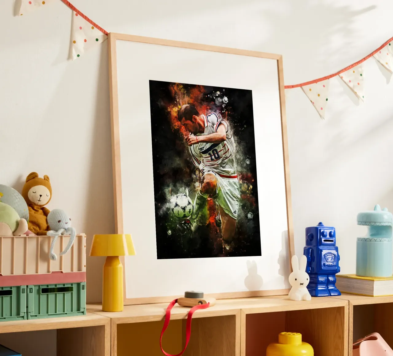 zinedine zidane poster con telaio in plastica da MasterInkArt