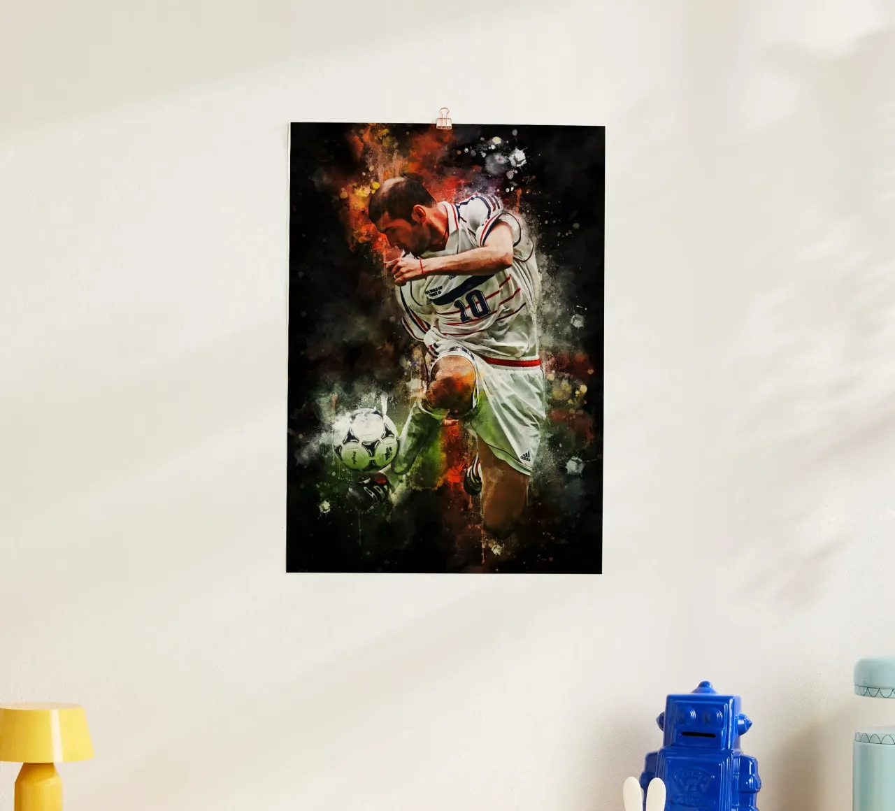 zinedine zidane poster con telaio in plastica da MasterInkArt