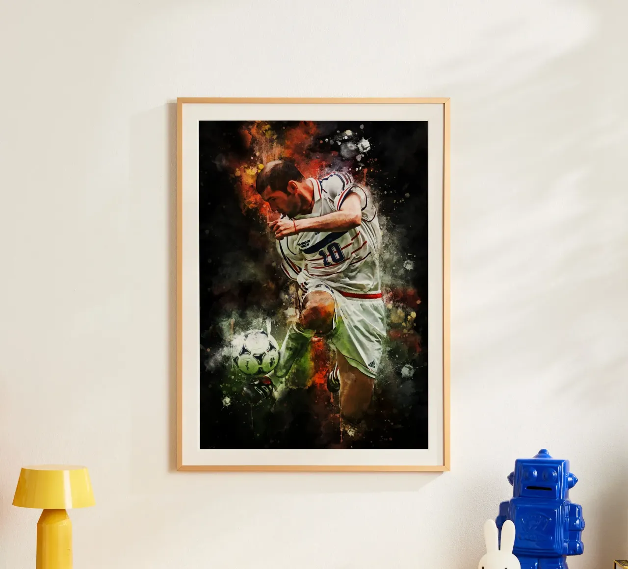 zinedine zidane poster con telaio in plastica da MasterInkArt
