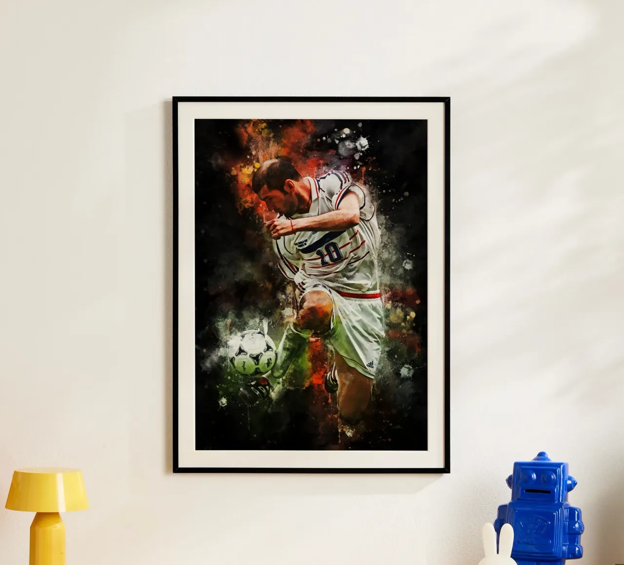 zinedine zidane poster con telaio in plastica da MasterInkArt