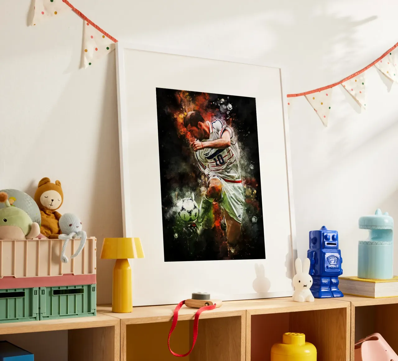 zinedine zidane poster con telaio in plastica da MasterInkArt