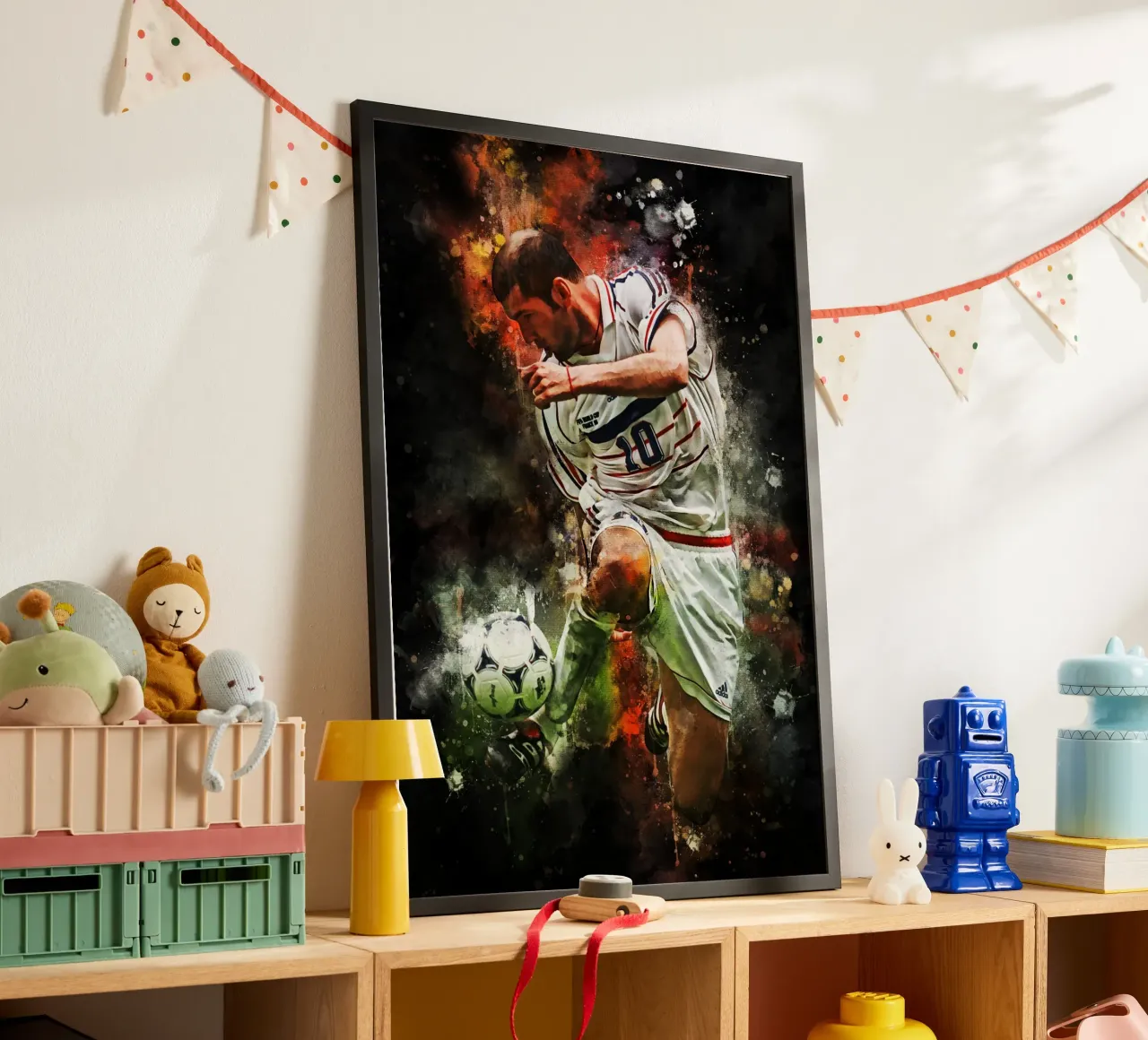 zinedine zidane poster con telaio in plastica da MasterInkArt
