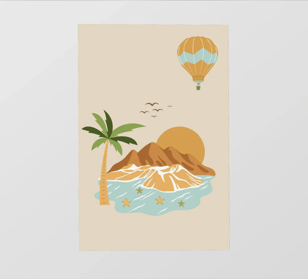 island and balloon pellicola backlit da pastel color shape