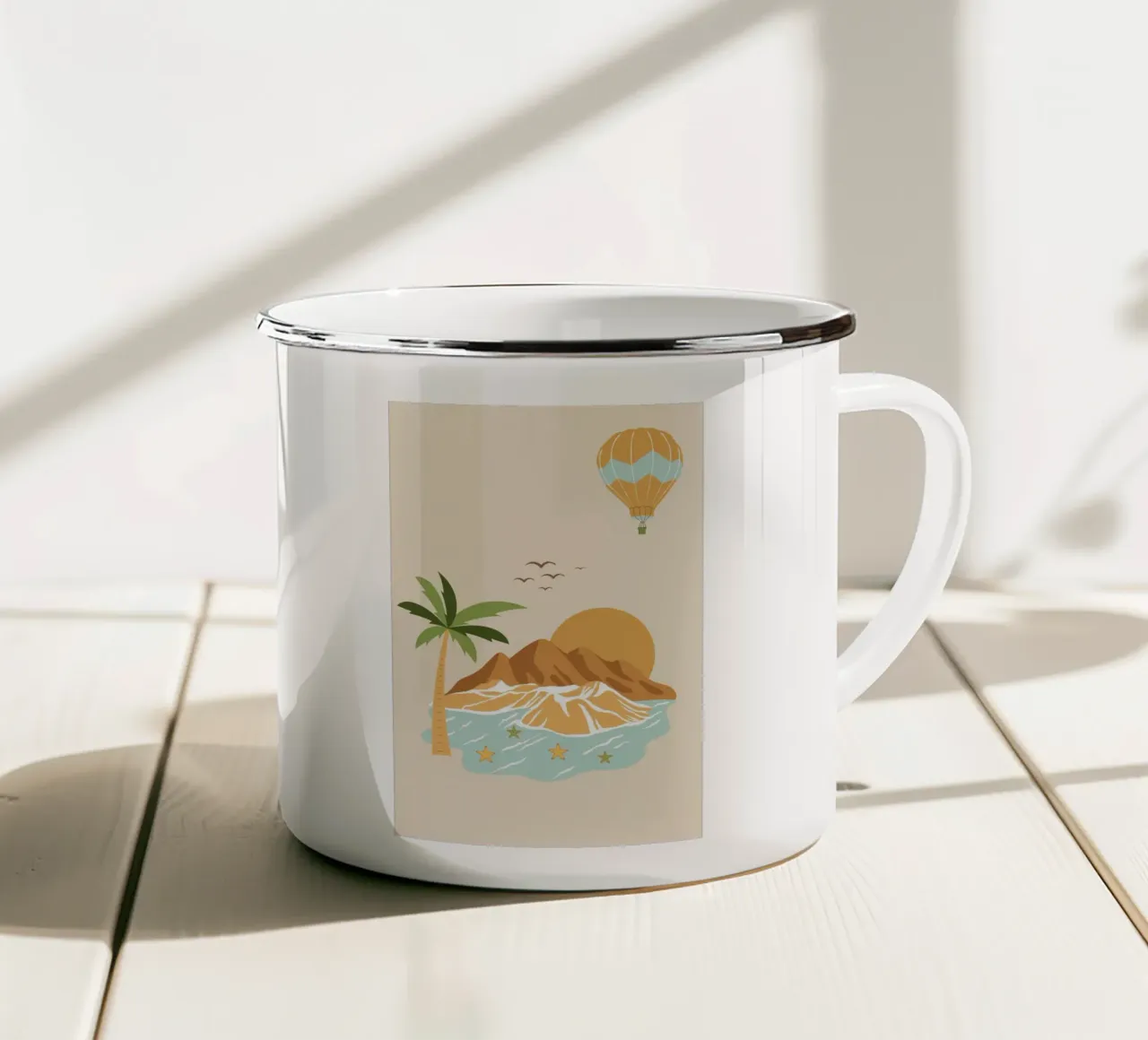 island and balloon tazza in smalto da pastel color shape