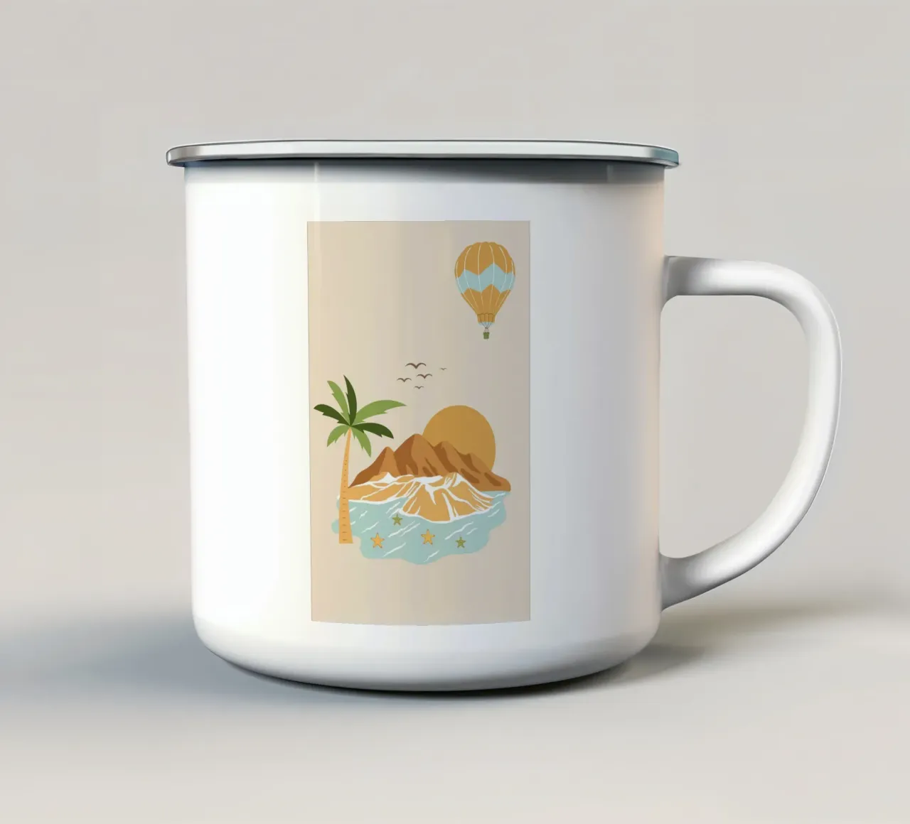 island and balloon tazza in smalto da pastel color shape