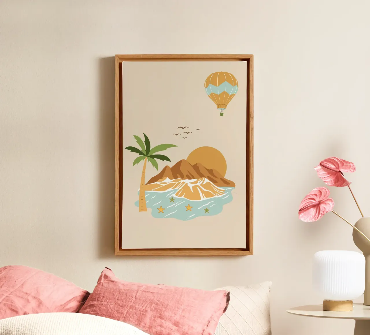 island and balloon tela con Cornice a cassetta da pastel color shape