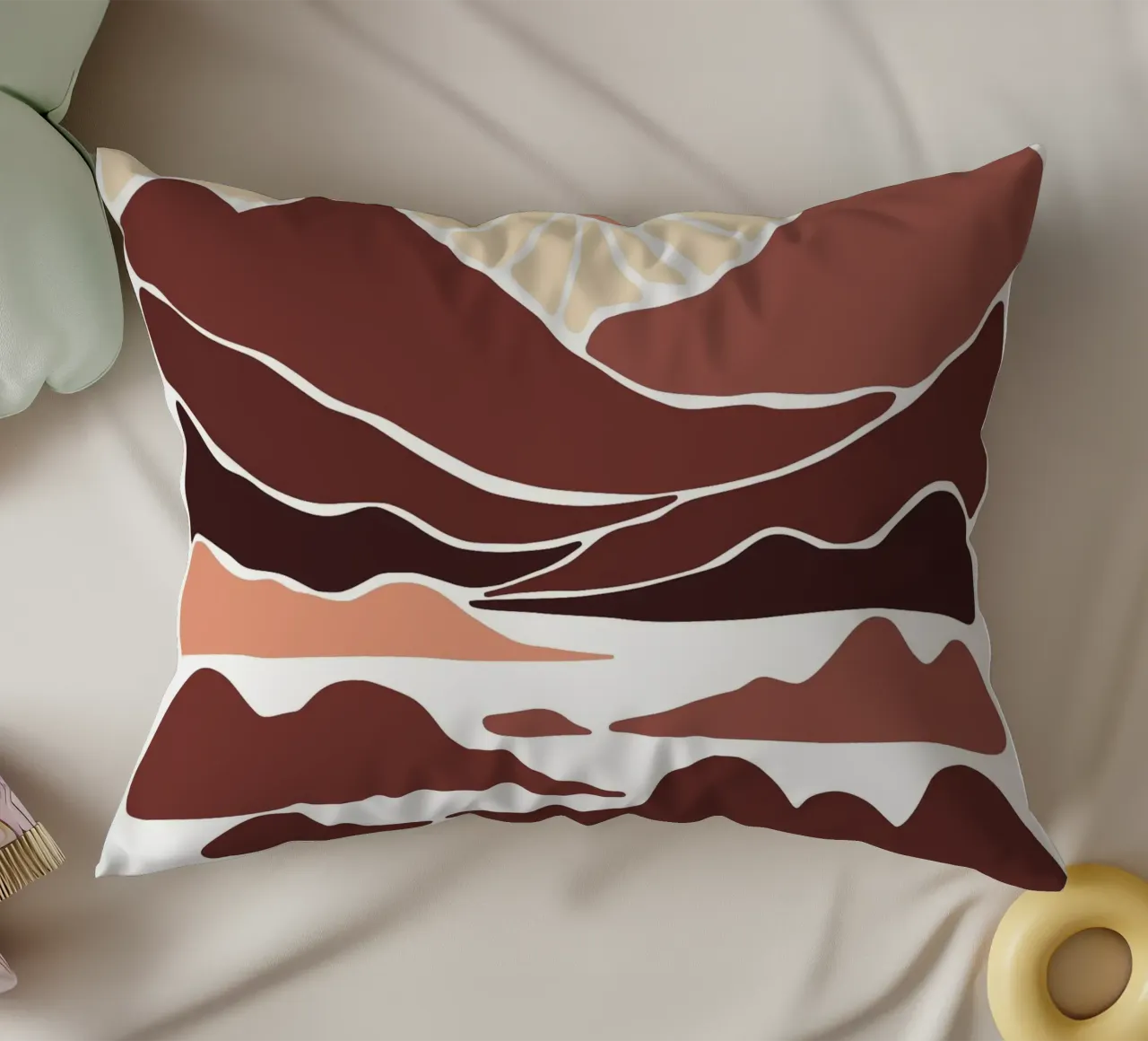 layer of mountain cuscino da pastel color shape