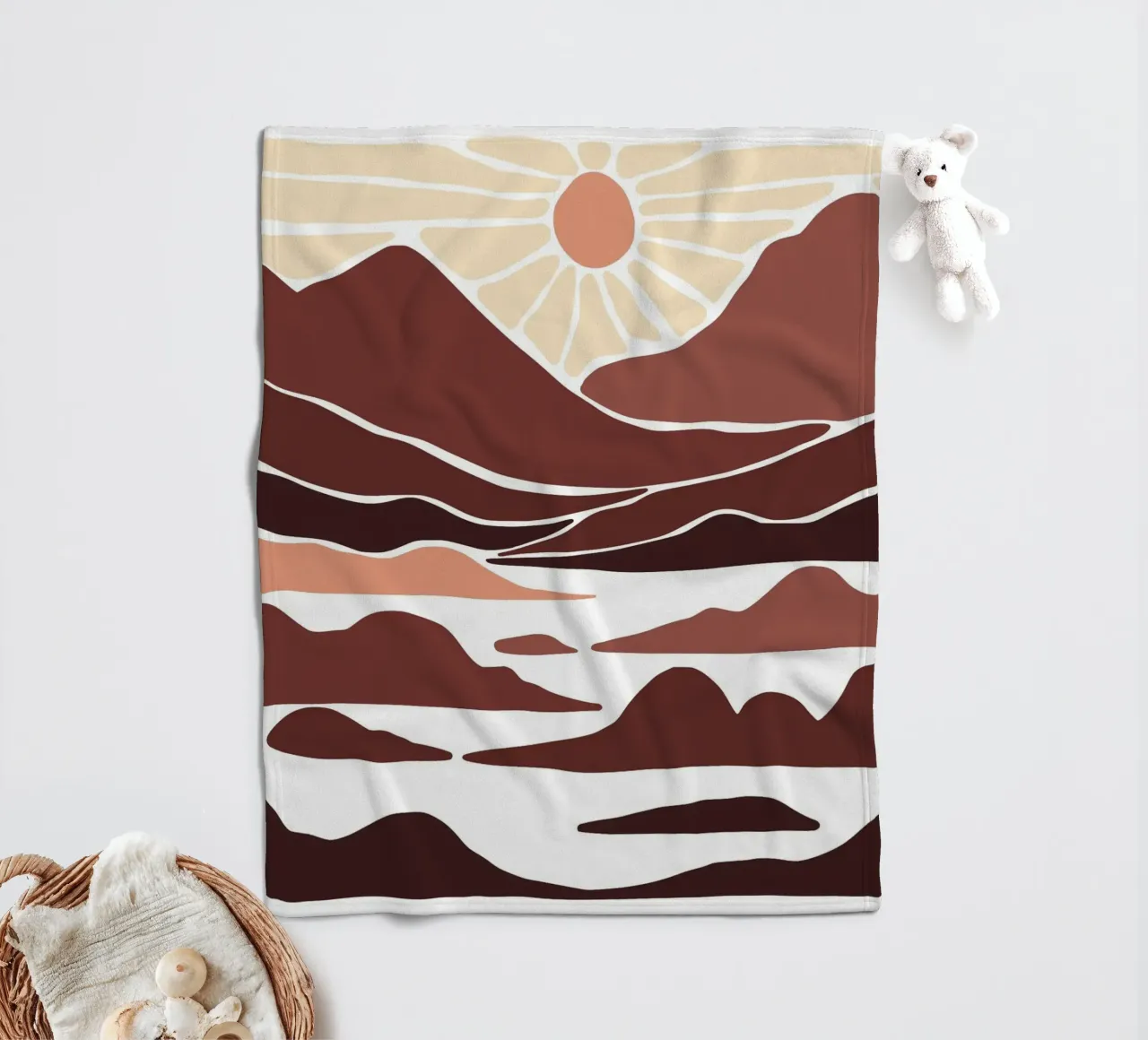 layer of mountain coperta in pile da pastel color shape