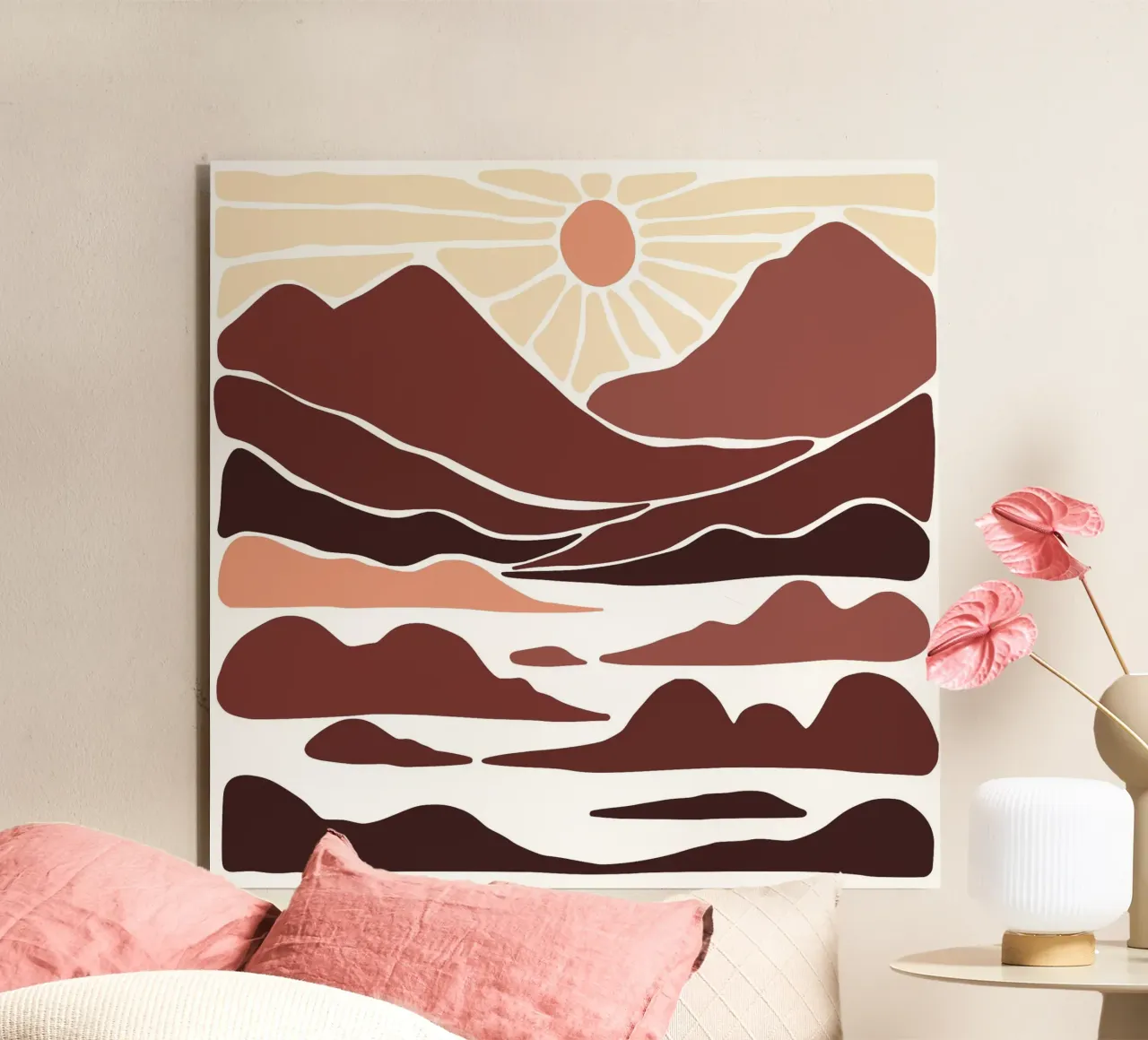 layer of mountain alluminio dibond da pastel color shape