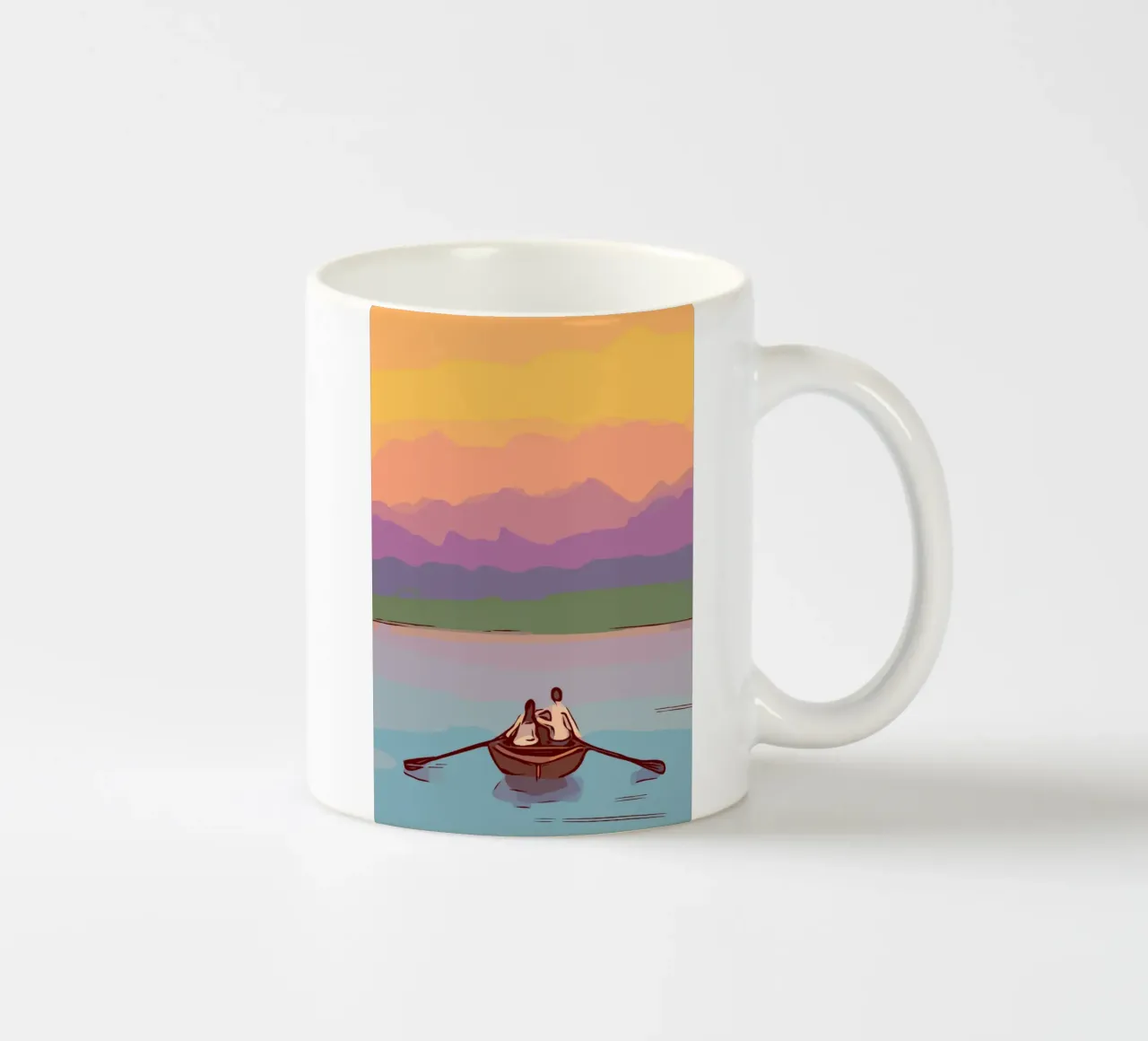 boating in the sunset tazza in ceramica da pastel color shape