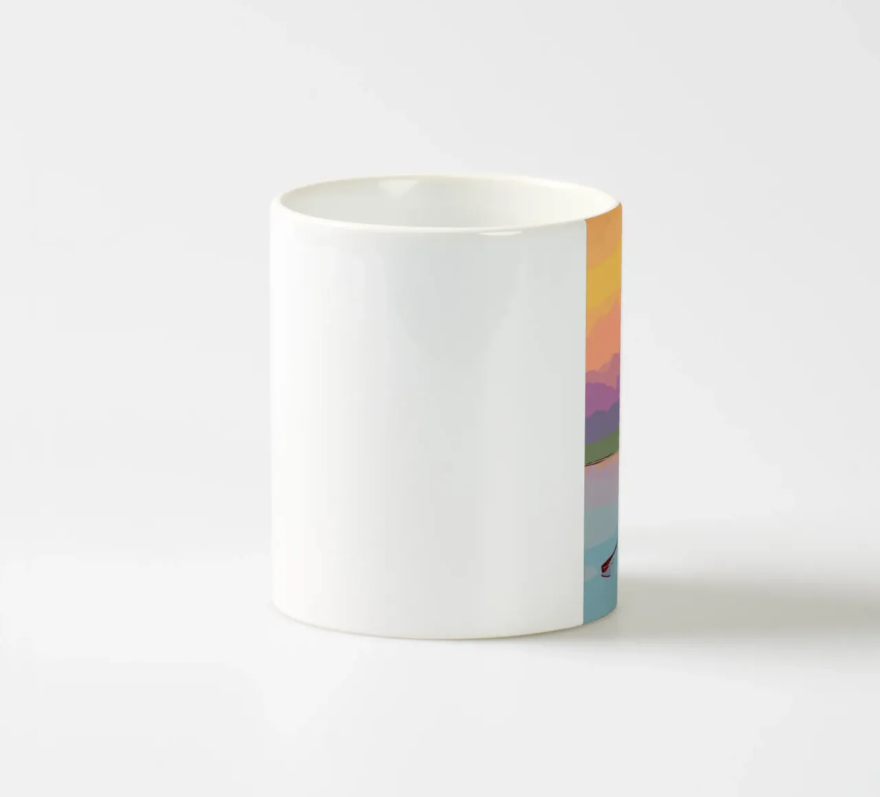 boating in the sunset tazza in ceramica da pastel color shape