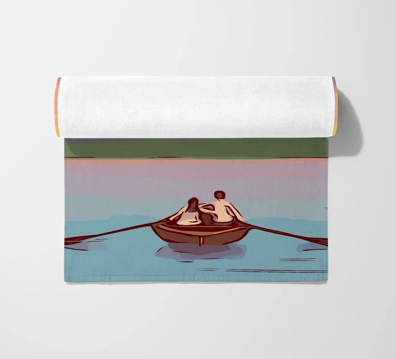 boating in the sunset telo mare da pastel color shape
