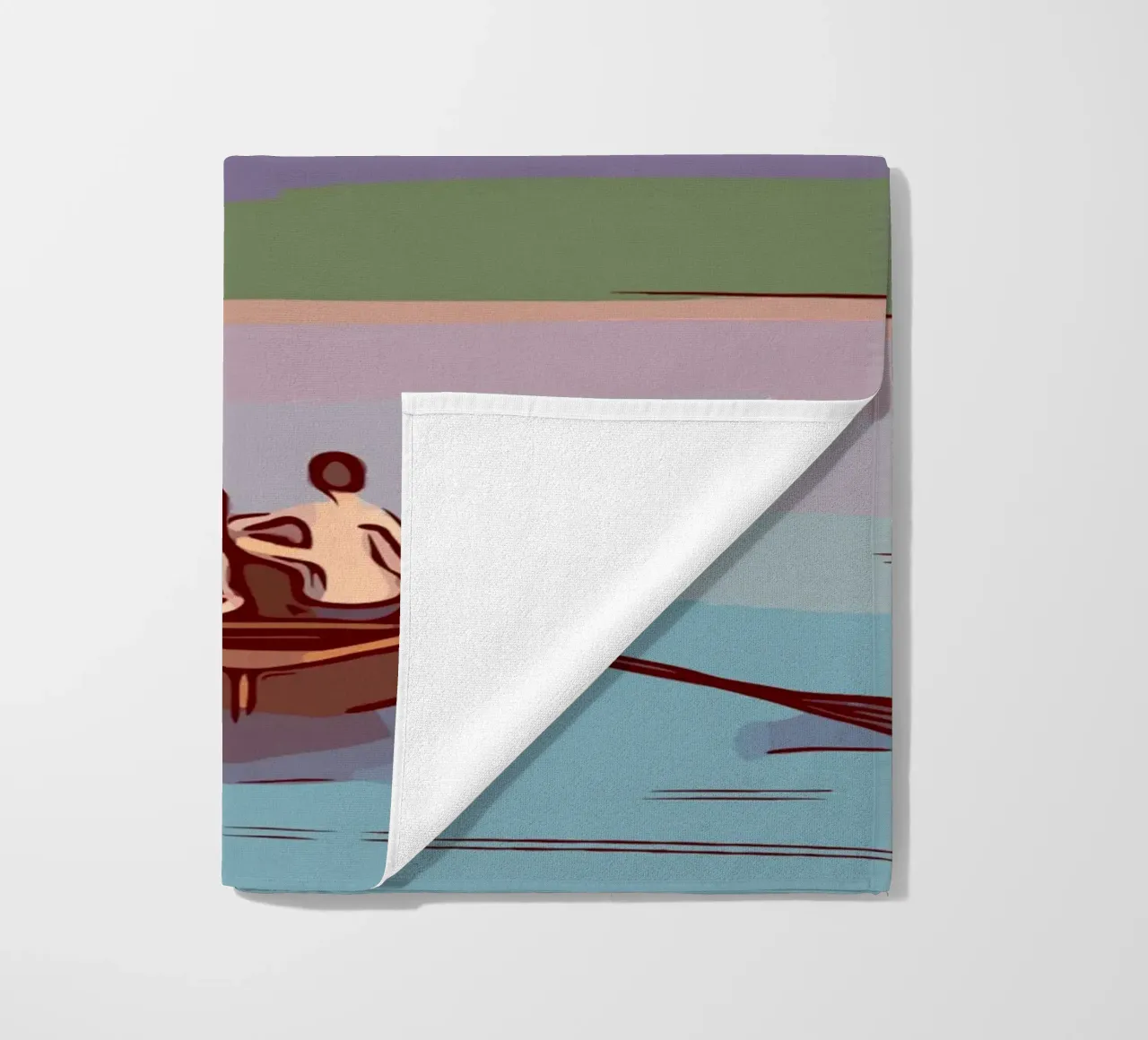 boating in the sunset telo mare da pastel color shape