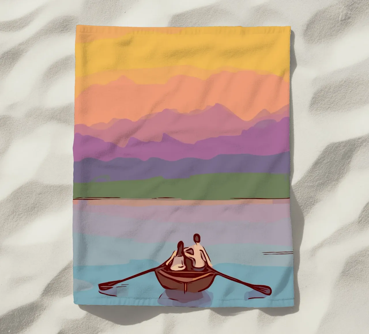 boating in the sunset telo mare da pastel color shape