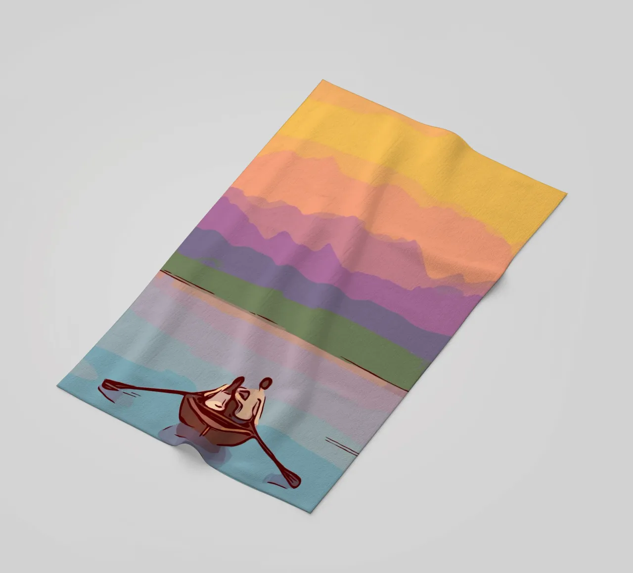 boating in the sunset telo mare da pastel color shape