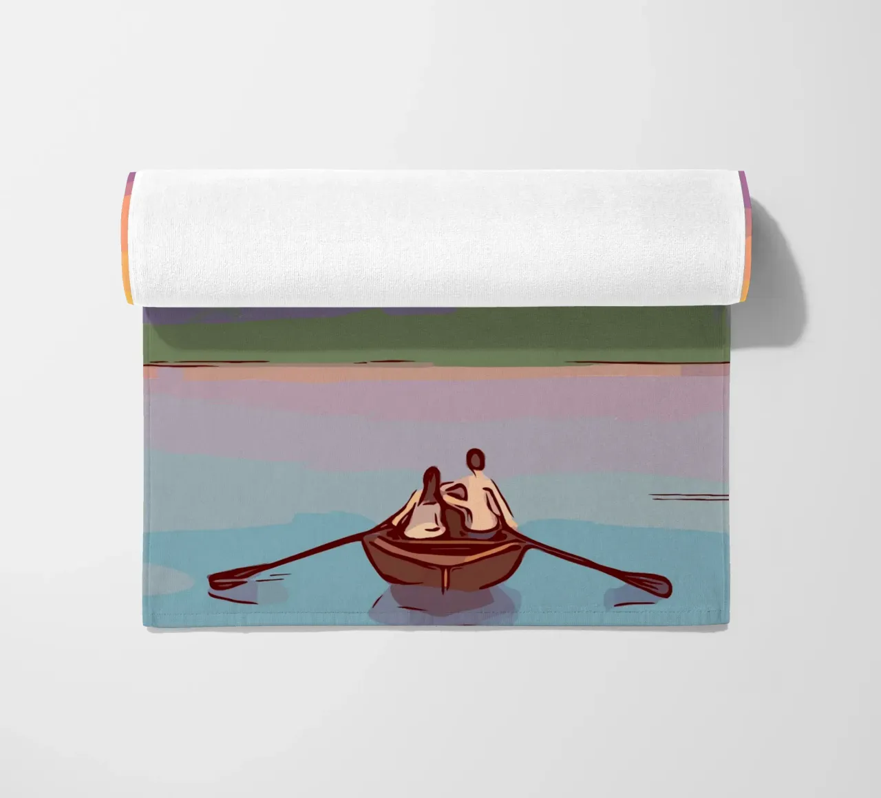 boating in the sunset telo mare da pastel color shape