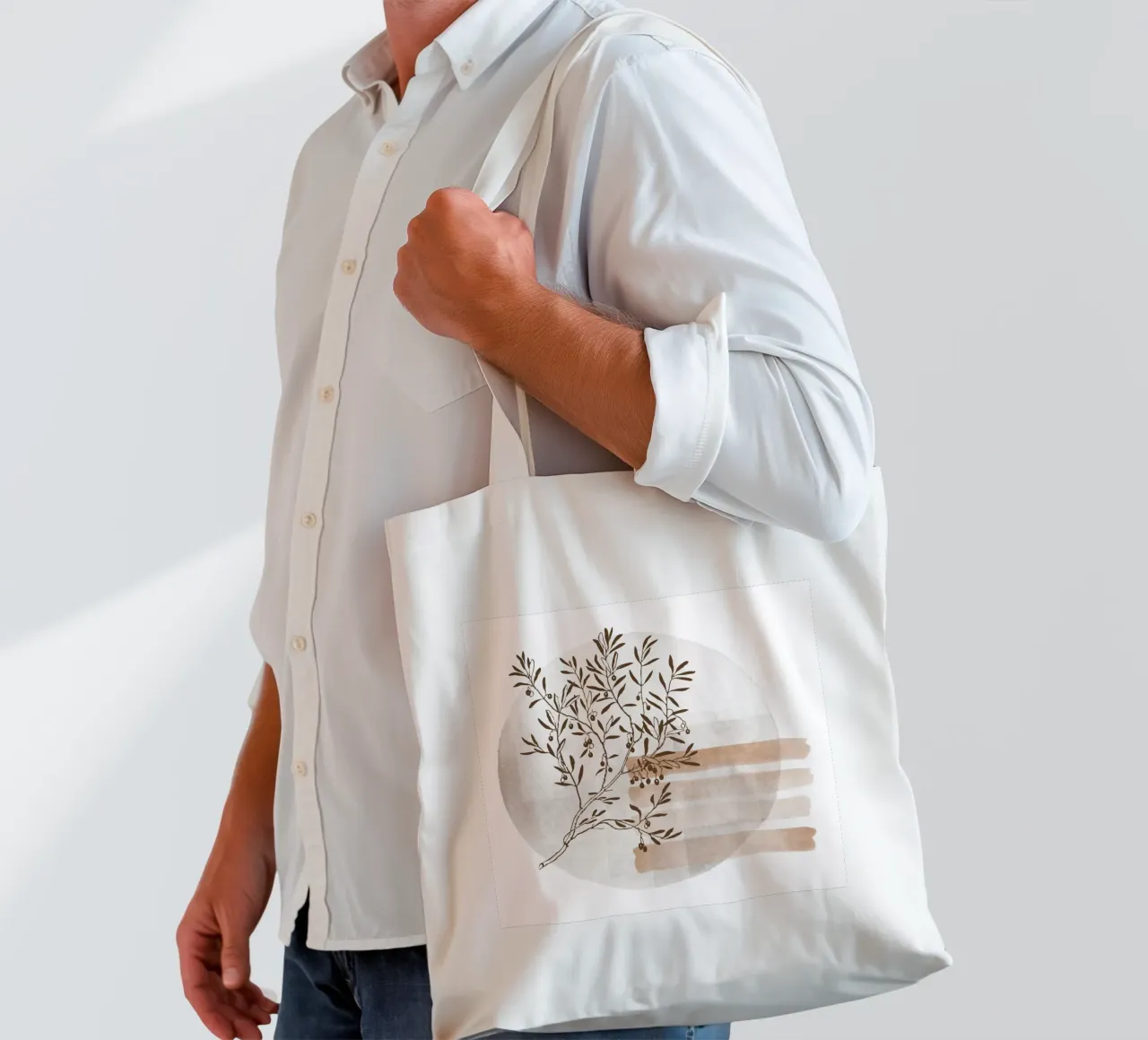 tree in the shadow borsa in juta da pastel color shape